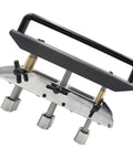 Three-Station Roller Metal Bender Hand Tool For 0-90 Degree Bends On Metal Roofing Sheets with adjustable rollers and handle, side view