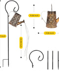 Two Pack Solar Watering Can Lantern Lights With Bendable Copper Fairy String Lights Retro Metal Hanging Outdoor Decor