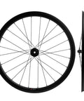 Gravel Carbon Wheelset 700C Tubeless Rim Braking Center Lock 12x100 12x142 Lightweight Yet Sturdy For Fast Gravel Rides Smooth Climbs And All Day Trail Comfort, side and front view