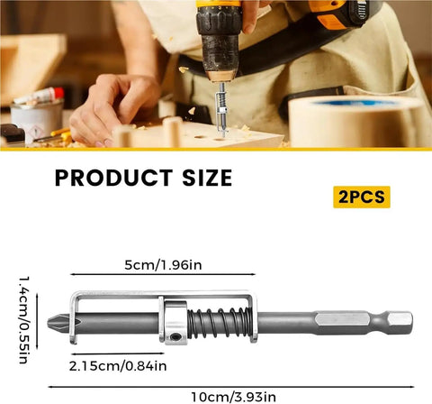 Spring Loaded Anti Drop Screw Holding Screwdriver Bits For DIY Home Repairs With Built In Spring Clamp Keeps Screws From Slipping Phillips Cross Tip And Hex Shank Universal Interface Great For Woodworking And Quick Fixes, 2pcs, 10cm