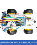 DIY Robot Smart Car Metal Chassis Kit With 4WD TT Motors And Speed Encoder Learn Arduino Microbit Raspberry Pi For Adults 15 Plus Unassembled