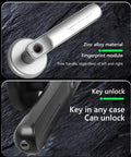 Straight Up Secure Zinc Alloy Fingerprint Door Lock With Two Backup Keys For No Extra Hustle Keyless Entry Smart Home Security Interior Door Handle Hardware And Heavy Duty Auto Lock System Quick Recognition Indoor Office - Close-up view of zinc alloy fingerprint module and key slot.