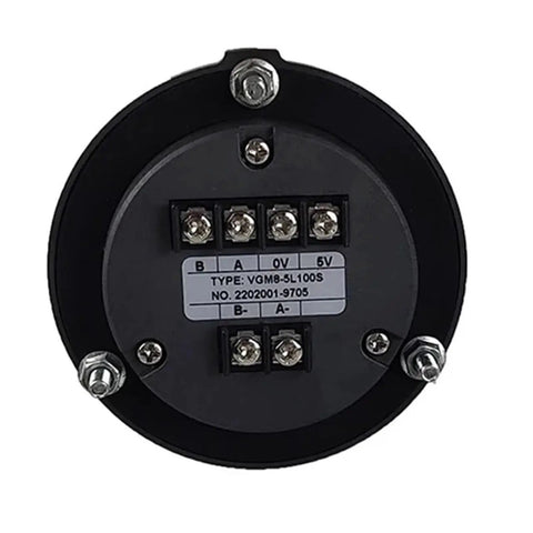 Back view of 80mm Generator Handwheel With Rotary Encoder 5V, showcasing connection terminals and model label for zero calibration