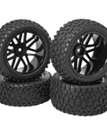 Beefy 88mm 3.46 Inch Off Road RC Tire Set With Sponge Inner And 12mm Hex Wheel Rims For 1 To 10 Scale Buggy Cars Durable Rubber Tires