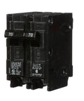 70 Amp Double Pole Type QP Circuit Breaker For 240V Systems With 10,000 AIC, Insta-Wire Ready, side angle view