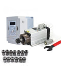 Beast Grade 1500W Air Cooled Spindle Motor And Vfd Inverter Kit With Er20 Collets For Easy Peasy Hookup And Hella Serious Cutting Power 380V Or 220V Ready, showcasing motor and inverter.