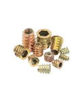 Pro Grade Zinc Alloy Screw In Insert Nuts Assortment M4 M6 M8 M10 assorted sizes shown, ideal for woodwork and repairs.