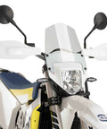 Front view of New Generation Windshield For Husqvarna 701 Clear 9867W 3mm Methacrylate Shield With Sick Aerodynamics