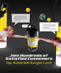 36 Inch Bungee Cord With Carabiner Set Of 6 Heavy Duty Tie Down Straps in packaging with people reaching for it