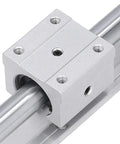 2 Pack 300mm Steel Linear Rail Guide With SBR16 Slide Block For CNC Machines And Automation Projects close-up