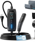Road Trip Ready Tesla Charger Level One And Two 16 Amps 20 Feet Heavy Duty Cable, portable charging unit with Nema 6-20 plug.