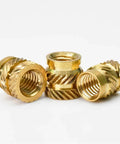 Cool Brass Knurled Insert Nuts For 3D Printing M2 To M6 with detailed threading for secure fit and high stress durability.