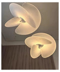 Silk Pendant Light for Living Room Restaurant Shop, two elegant off-white silk shades, ceiling installation, stylish lighting.