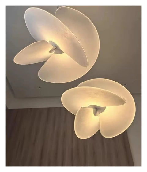 Silk Pendant Light for Living Room Restaurant Shop, two elegant off-white silk shades, ceiling installation, stylish lighting.