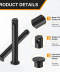 4 Pack M8x55mm Single Hole Clevis Pins Black Heavy Duty for Quick Assembly and Reliable Fastening in Auto, Farm, Aviation, Construction, and Rigging Projects for Industrial Uses, A3 steel