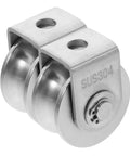 Two Pack Stainless Steel Pulley Wheel With Bearing, Heavy Duty Industrial Door Track Crane Roller for Gym Equipment