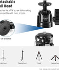 Detachable ball head of Go-To Mini Metal Table Tripod With 360 Degree Ball Head For Camera, Phone, And Action Cam with 1/4 inch screw hole.
