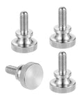 4 Pack M8 X 20mm Knurled Thumb Screws In 304 Stainless Steel With Diamond Head And Shoulder Grip Knobs, front view
