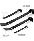 Four Piece Flat Pry Bar Set Featuring Five And Quarter Inch, Seven Inch, Twelve Inch, And Fifteen Inch Heavy Duty Nail Pullers for DIY Demolition