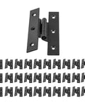 3.5 Inch Black Wrought Iron H Hinge With 1/4 Inch Offset For Kitchen Cabinets, Rust Resistant Flush Mount Cabinet Hinge, 30 Pack display