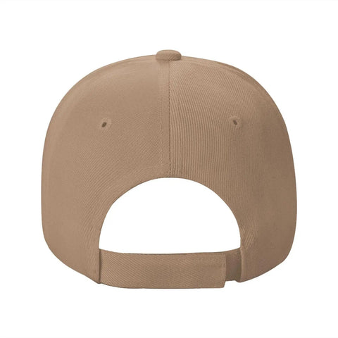 Back view of Classic Unisex Trucker Cap With Curved Brim And Adjustable Back Strap In Natural Color For Men And Women All Day Comfort