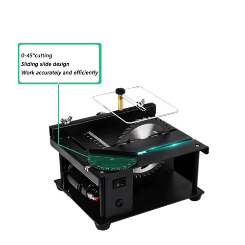 Mini Desktop Table Saw 150W With Adjustable Speed For Diy Wood Plastic And Acrylic Cutting 35mm Cutting Depth Portable