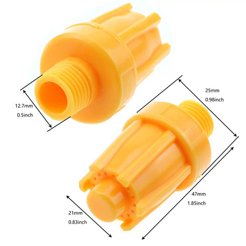 5-In-1 Wind Jet Air Nozzles Set for Industrial Cooling and Blowing, Plastic Fan Nozzles With ABS Build, measurements shown