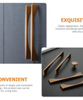 Vintage Coffee Bronze Zinc Alloy Cabinet Handles 2 Pack Drawer Pulls for Furniture Kitchen Wardrobe Closet Doors Classic Retro Hardware for Dresser Cabinets And DIY Renovations, shown on a cabinet.
