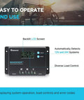 Backlit LCD on 10 Amp 12V and 24V PWM Negative Ground Solar Charge Controller With LCD Display For AGM Gel Flooded And Lithium Batteries