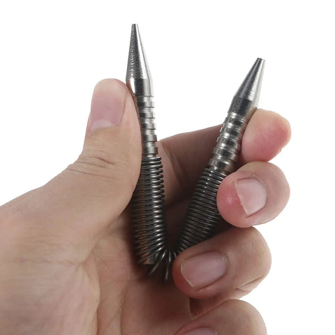 Two Piece Head Nail Setter Kit For Hard Metal Surfaces And Door Hinge Pins Heavy Duty Construction With Hammerless Action For Easy Center Marks And Drilling Guidance Perfect For Home DIY Projects And Professional Use, hand-held steel tips