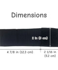 Durable Nylon Diving Scissors Strap Pouch dimensions showing 4 7/8 in length, 2 1/16 in width, for BCDs and gear belts