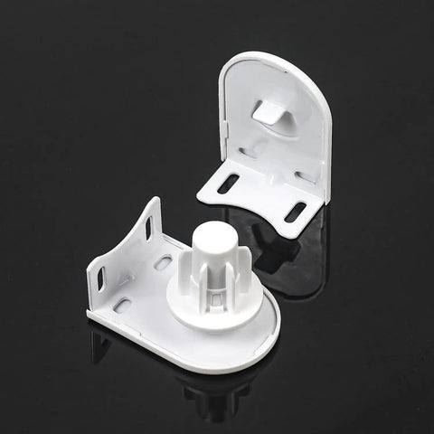 Heavy Duty Roller Blind Repair Kit With Brackets And Mounting Hardware For 32mm Tubes, white finish brackets on black background