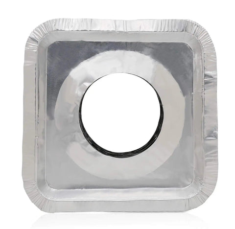 Disposable Aluminum Burner Covers 8.5 Inch Square Gas Stove Top Protectors For Drips And Spills Heavy Duty Thick Foil Liners