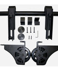 Retractable Sliding Barn Door Ladder Kit With Aluminum Alloy Ladder And Full Track System hardware components and wheels