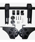 Black Sliding Ladder Door Hardware Kit with Retractable Rolling Ladder Full Track System for Home Indoor Loft components