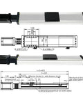 Heavy Duty Ball Screw Linear Actuator Paired With Nema Stepper Motor and Built Tough Linear Slide Stage with Dimensional Drawing.