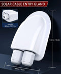 Solar Extension Cable Kit 10AWG With Dual Entry Gland shown with dimensions and height details.