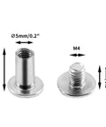 Top Shelf M5 X 50mm Chicago Screw Bind Posts With Ten Millimeter Caps Crafted From Solid Carbon Steel Heavy Duty Hardware Fasteners For Leatherwork And Craft Projects Built Like A Tank Pack Of Fifty Pairs displayed showing measurements and design.