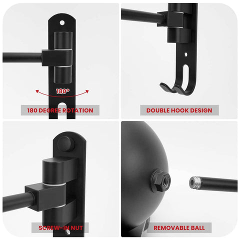 Beefy 180 Degree Swivel Helmet Wall Mount Heavy Duty Aluminum Helmet Holder For Motorcycle And Bike Gear Durable Wall Rack