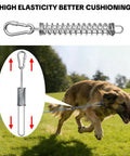 Heavy Duty Rustproof Stainless Steel Dog Tie Out Shock Absorber Spring Absorbs Sudden Yanks And Pulls in use with running dog
