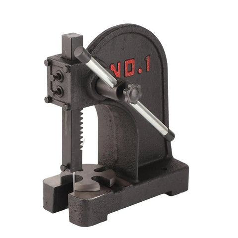 Straight Up Heavy Duty 1 Ton Manual Arbor Press For Riveting And Bearing Punching With Rock Solid Carbon Steel Construction, close up view.