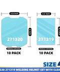 Clear Front And Inside Cover Lenses 20 Pack For Digital Infinity Series Welding Helmet Replacement Set Pro Grade Durable Polycarbonate Safety Lenses For Superior Clarity And Impact Resistance with dimensions