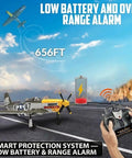 Powerful Brushless RC Plane For Adults With 4 Channel P51D Mustang RC Airplane 500mm Wingspan on runway with remote controller