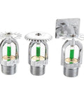 Five Piece Heavy Duty Fire Sprinkler Heads DN15 Side Discharge Threaded End with green activation core for fire suppression.