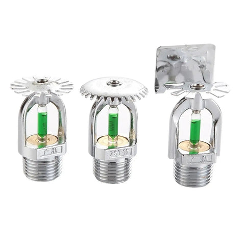 Five Piece Heavy Duty Fire Sprinkler Heads DN15 Side Discharge Threaded End with green activation core for fire suppression.