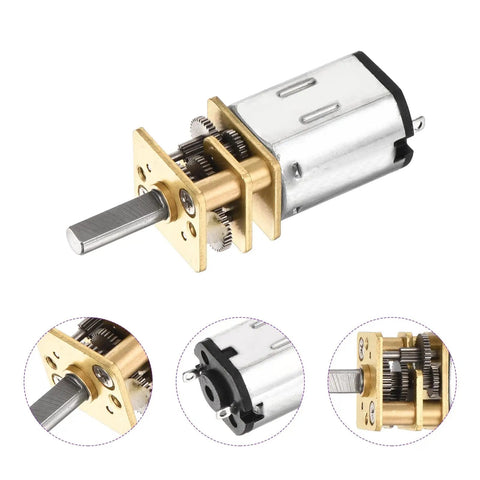 6V Micro DC Gearbox Motor With 50 RPM Output And 1 To 298 Reduction 3mm Shaft 10mm Output Shaft Length Metal Case