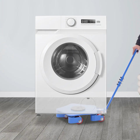 Heavy Duty Machinery Mover Dolly Set With Eight Thousand Pound Capacity And Smooth Rolling Swivel Wheels for moving washing machine.