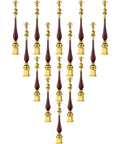 Premium Aluminum Stair Baluster Spindle Kit set of 15 with adjustable angles and solid floor mounts, gold and dark wood finish.