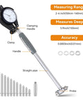 Dial Bore Gauge Set 50 To 160 Mm With 0.01 Mm Accuracy for cylinder measurement with multiple probes and detailed features