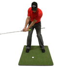 Golfer using Chip Stix Golf Swing Trainer Aid Chip N Pitch Mastery Black And Green Improve Short Game With More Spin tool on mat